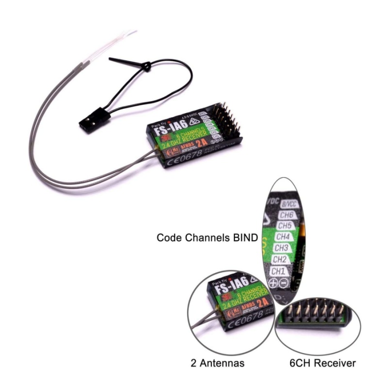 Flysky FS-IA6 Receiver 6CH Dua - đánh giá và giá Drone Battery Plate