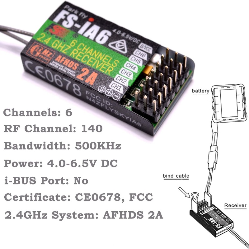 Flysky FS-IA6 Receiver 6CH Dua - đánh giá và giá Drone Battery Plate
