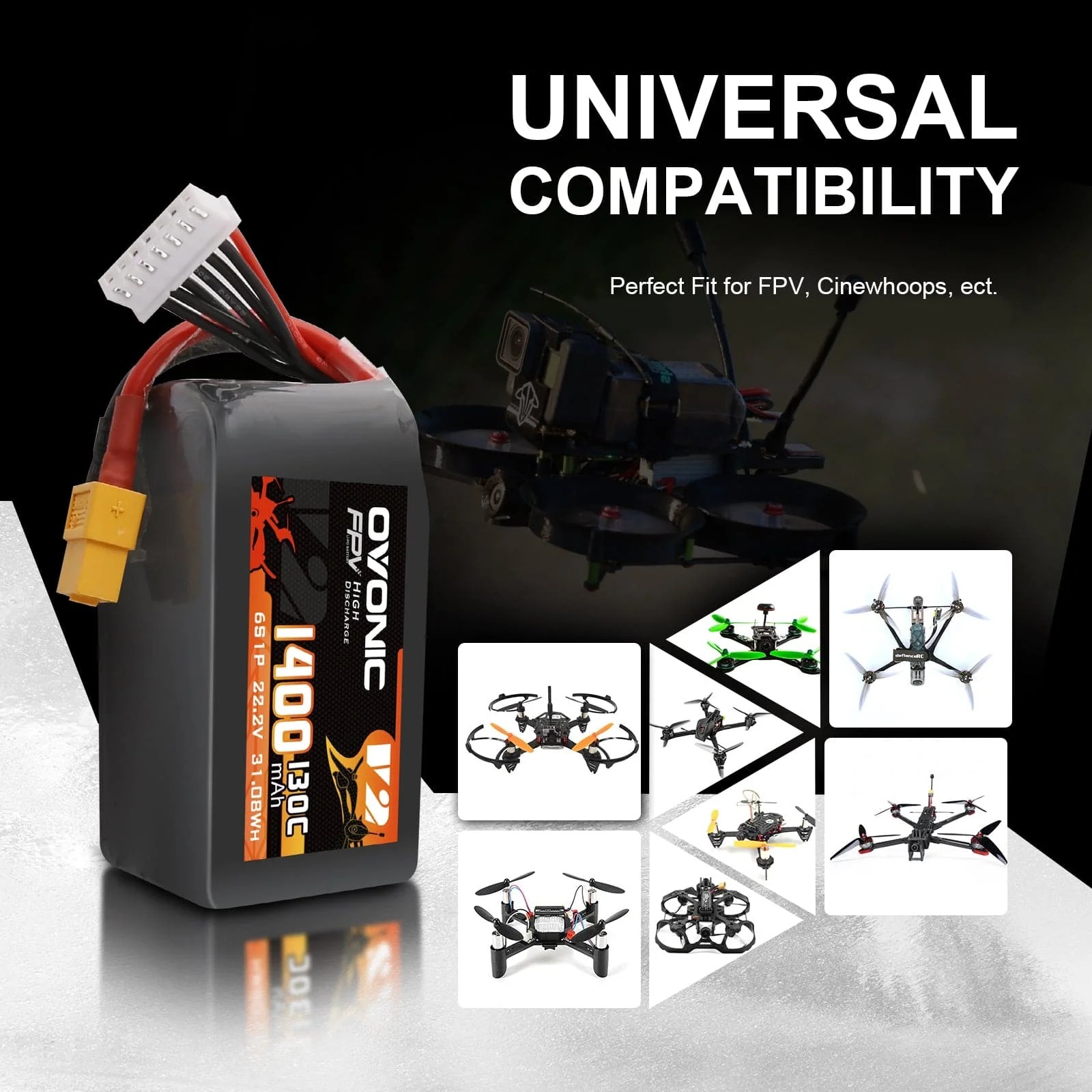 Ovonic 6S LiPo Battery 22.2V 1 - đánh giá và giá Drone Battery Bag